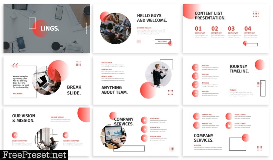 Lings - Business Powerpoint Template X83PGRK