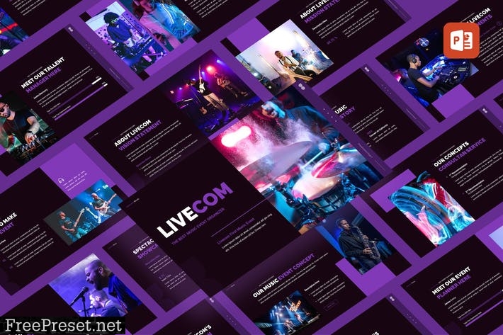 Livecom - Music Event PowerPoint Template MEMJJ9N