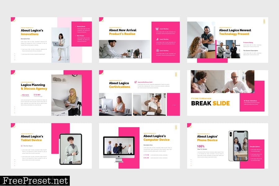 Logico - Creative Technology PowerPoint Template LP8HENJ