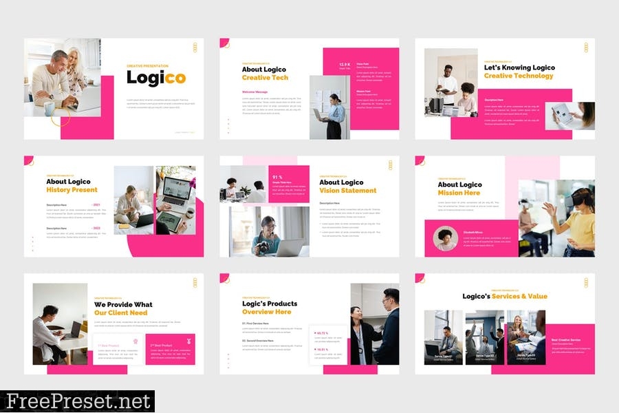 Logico - Creative Technology PowerPoint Template LP8HENJ