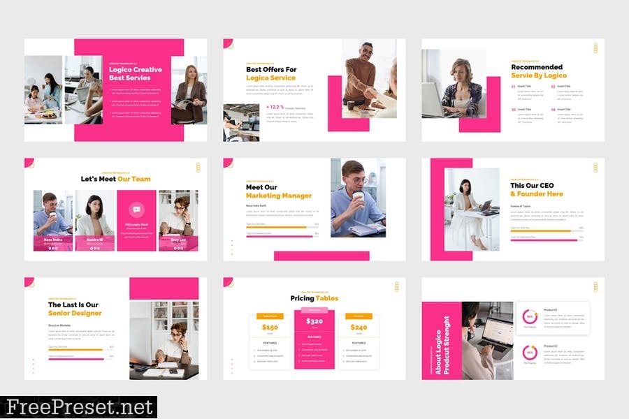 Logico - Creative Technology PowerPoint Template LP8HENJ