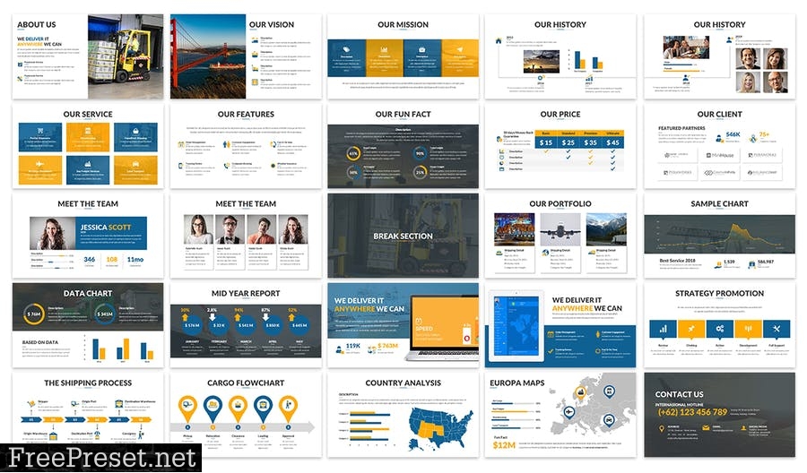 Logistics Presentation - Powerpoint Template D97KWF