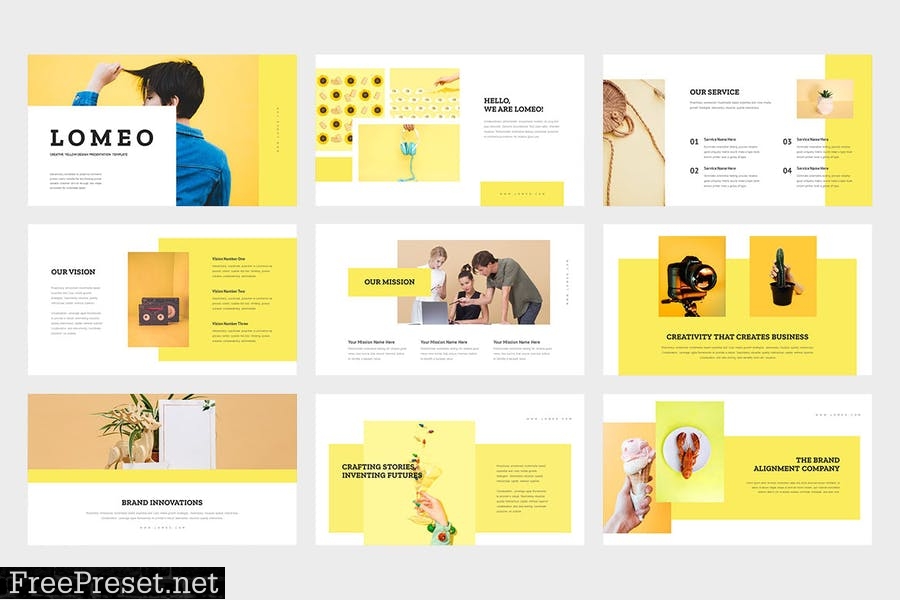 Lomeo : Creative Yellow Powerpoint 2RLSHLV