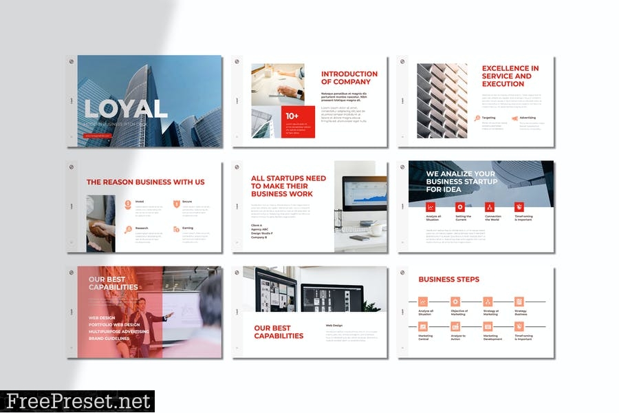 Loyalty - Modern Pitch Deck Template SX52QFP