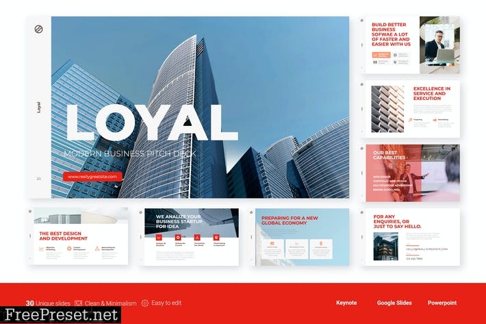 Loyalty - Modern Pitch Deck Template SX52QFP