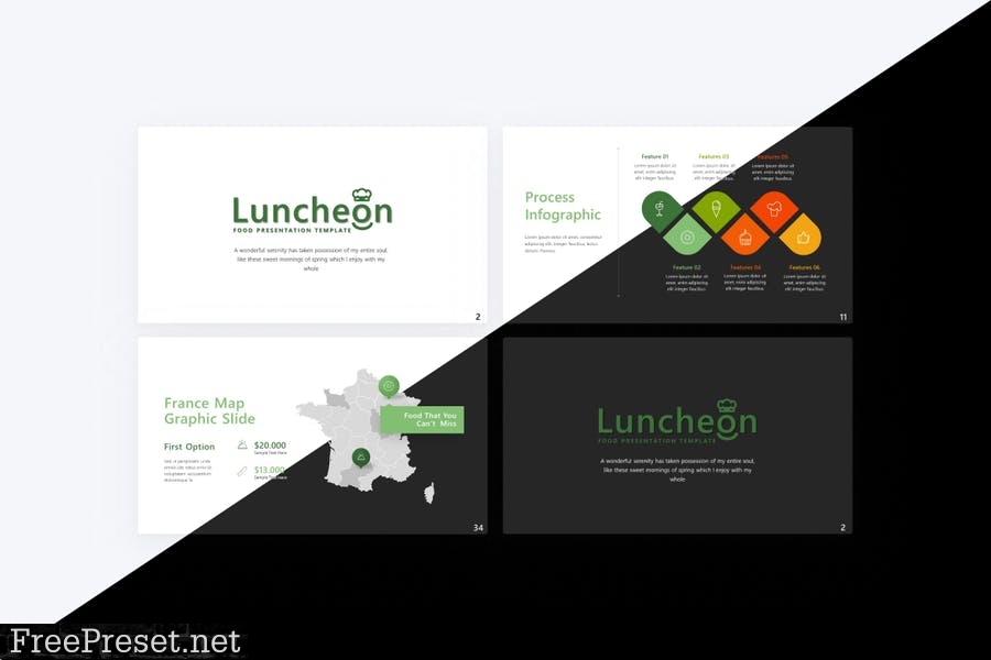 Luncheon Food PowerPoint Template YZJ2NAK