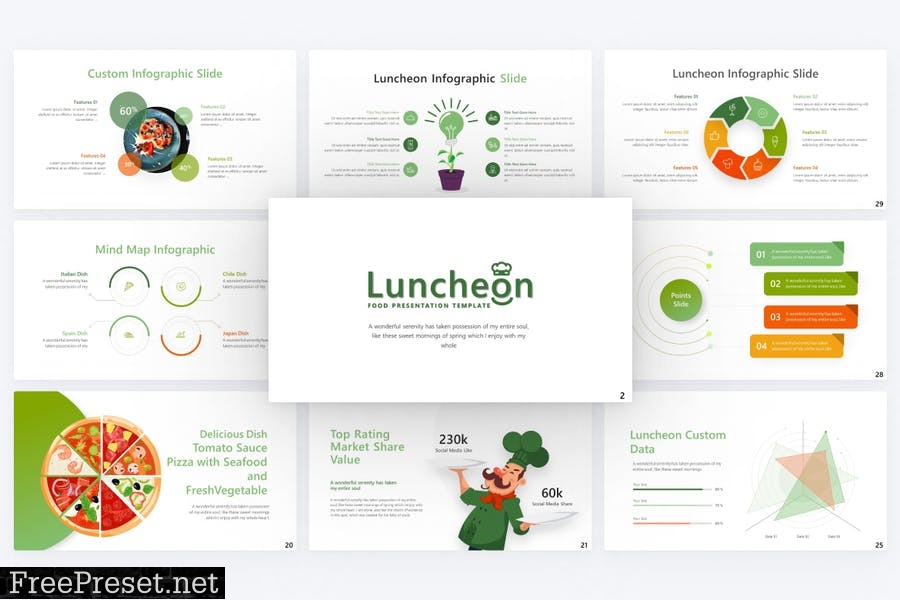 Luncheon Food PowerPoint Template YZJ2NAK