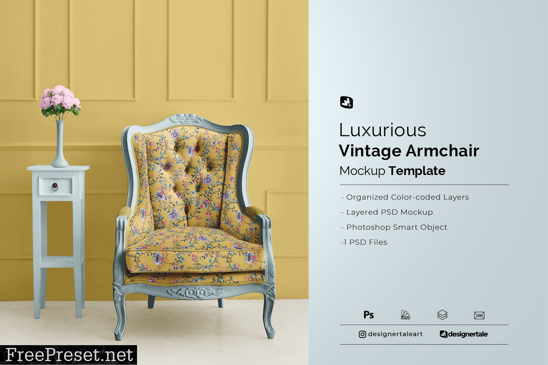 Luxurious Vintage Armchair Mockup 6537868