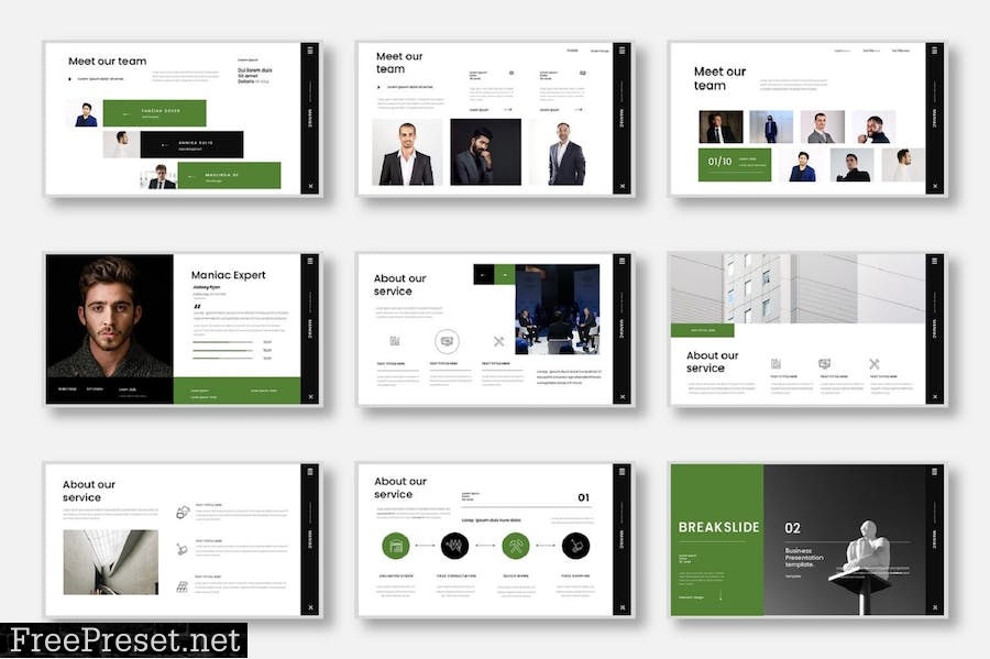 Maniac – Business PowerPoint Template 8NNHWR9