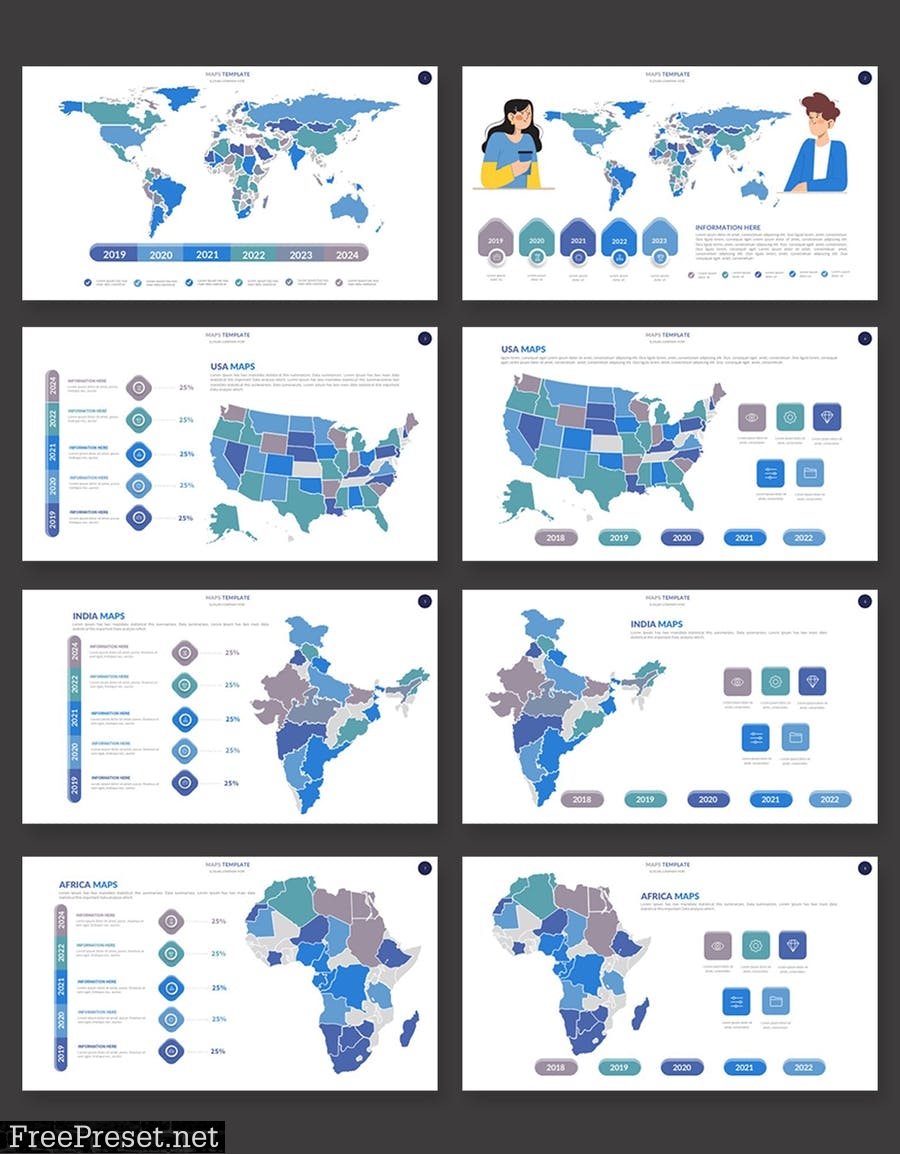 Maps Infographic Powerpoint L2WJ2V3