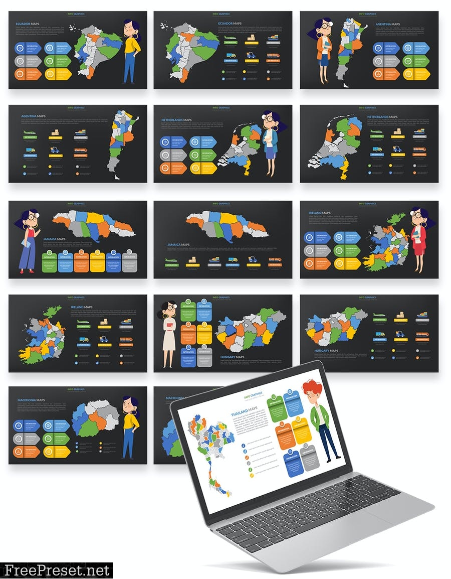 Maps Powerpoint Presentation Template CZRC92K