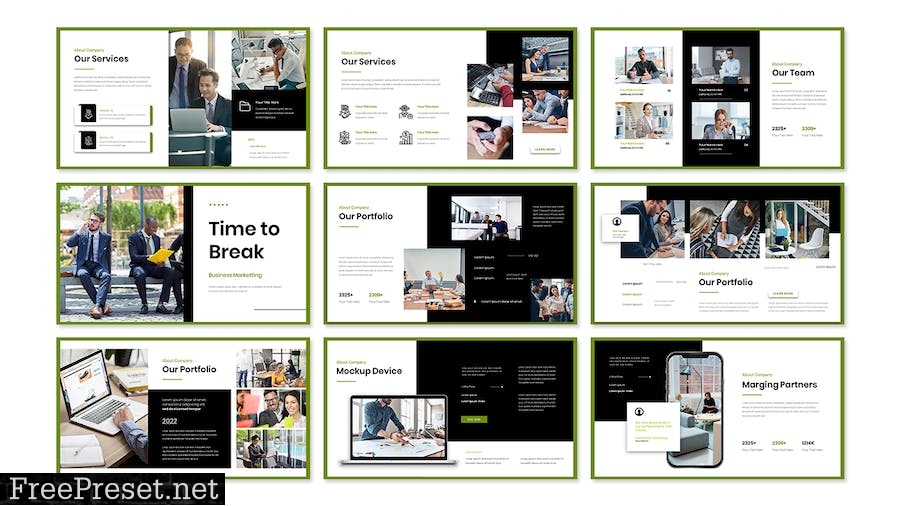 Marging Business Presentation PowerPoint Template 9QYJU2T