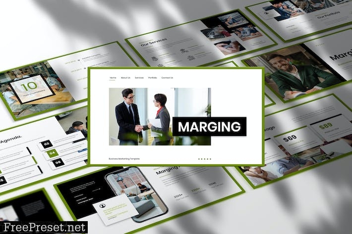 Marging Business Presentation PowerPoint Template 9QYJU2T