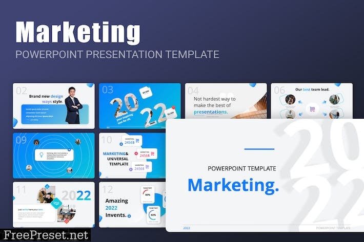 Marketing PowerPoint Presentation Template THM69DW