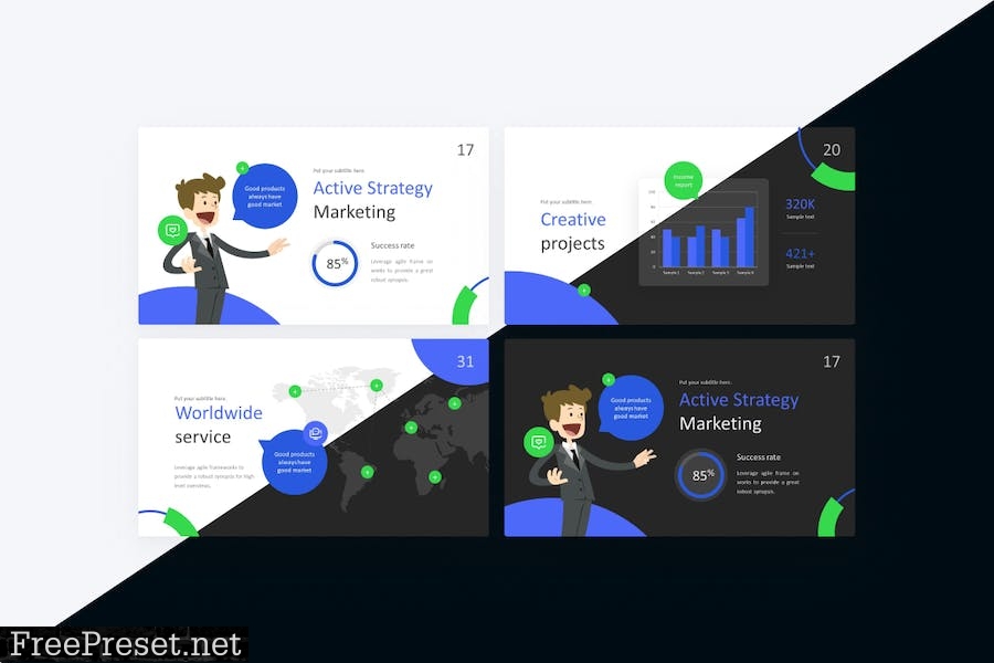 Marketing Real Marketing PowerPoint Template 4ET7ZPT