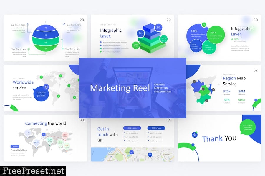 Marketing Real Marketing PowerPoint Template 4ET7ZPT