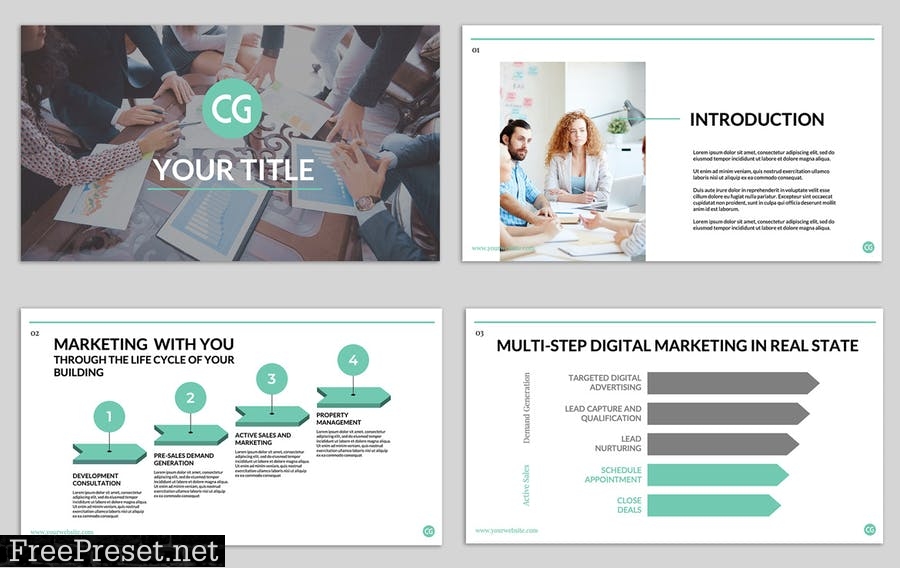 Marketing & Real state business Green Presentation 5X7AK5H