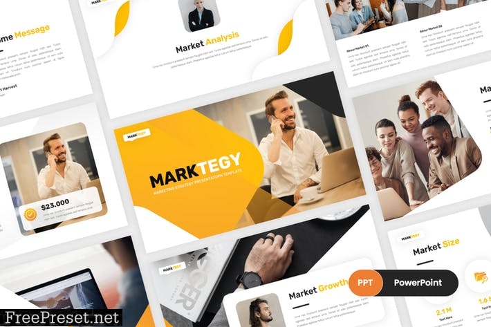 Marktegy - Marketing Plan PowerPoint Template KJ7DGDN