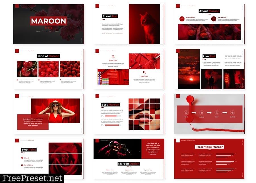 Maroon - Presentation Template WBZRCKR