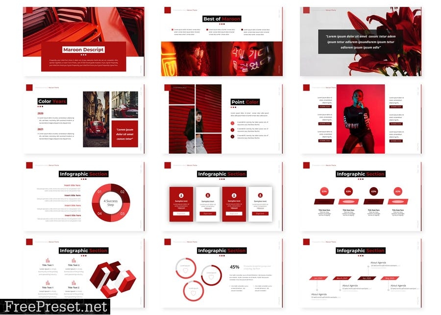 Maroon - Presentation Template WBZRCKR