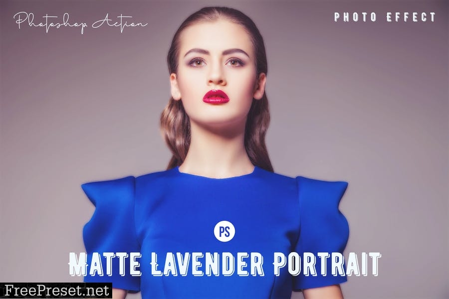 Matte Lavender Portrait Photoshop Action