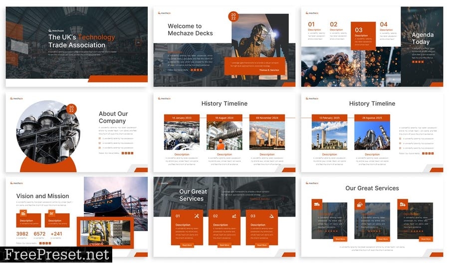 Mechaze - Industry Powerpoint Template PHRKDWV