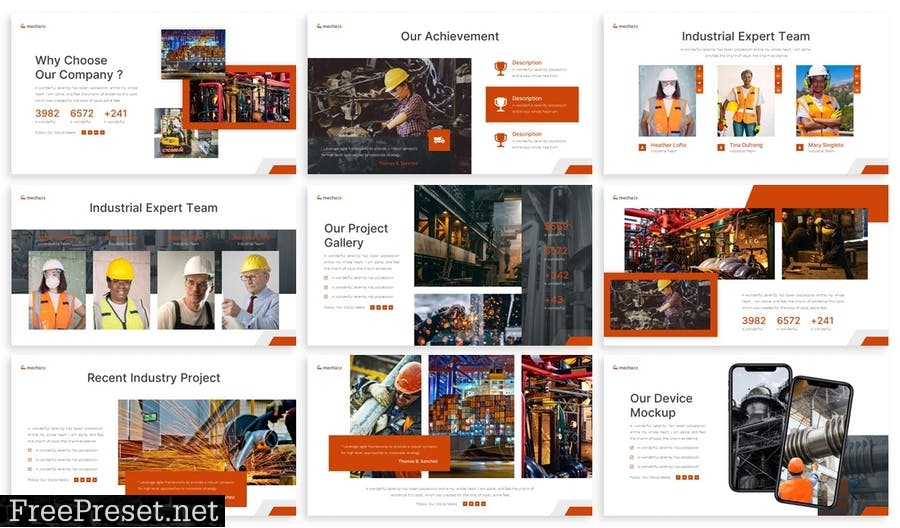 Mechaze - Industry Powerpoint Template PHRKDWV