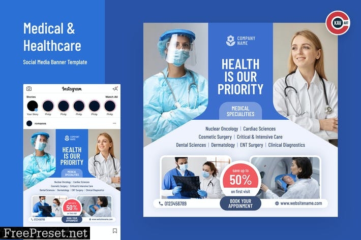 Medical Healthcare Social Media Banner YLN3DYN