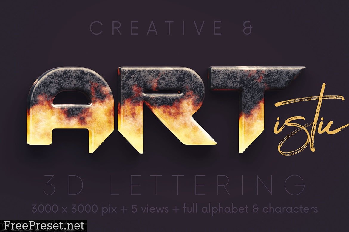 Metal & Fire - 3D Lettering 7255576