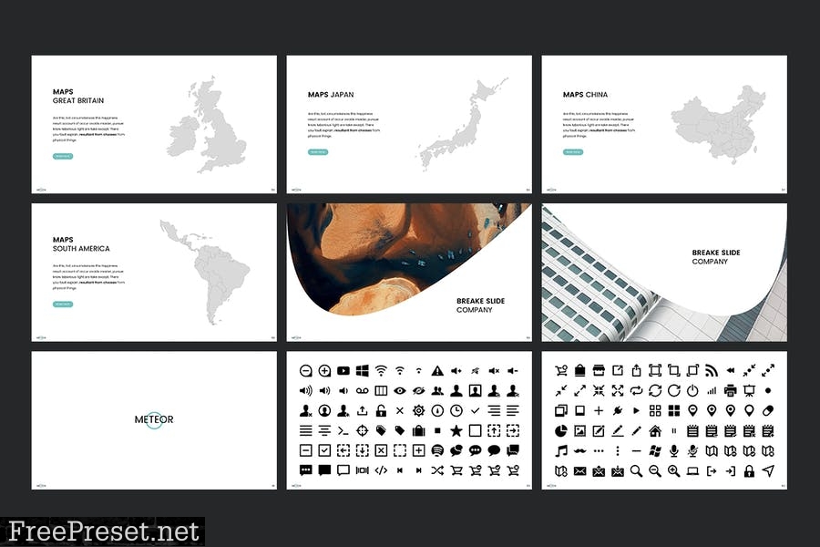 Meteor PowerPoint Template AVN8WD