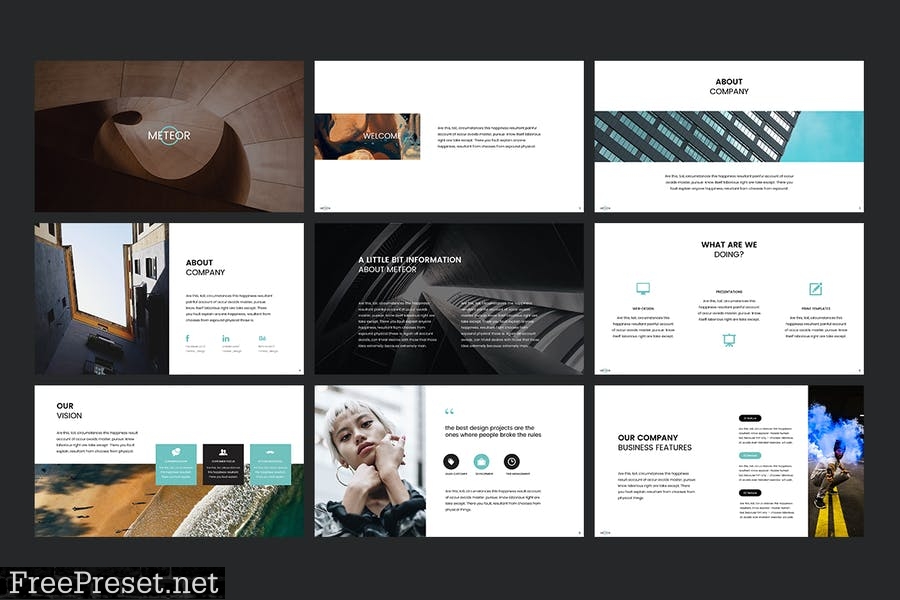 Meteor PowerPoint Template AVN8WD