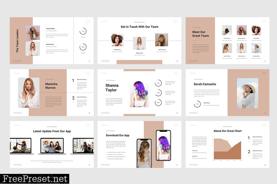 Metime - Hair Salon Presentation Template K6XEBRG