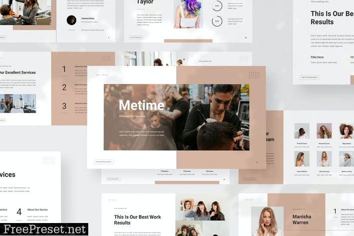 Metime - Hair Salon Presentation Template K6XEBRG