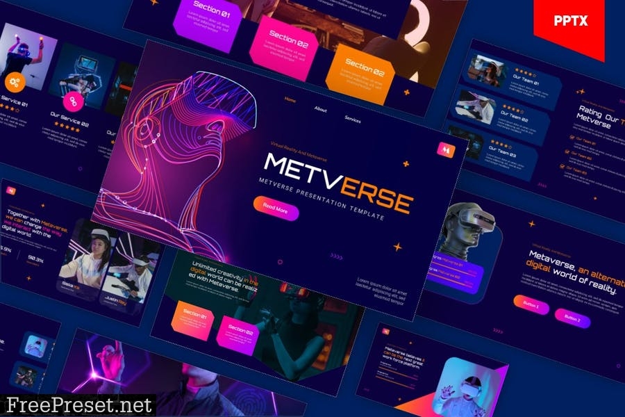 METVERSE Virtual Reality and Metaverse Powerpoint A8E5NH9