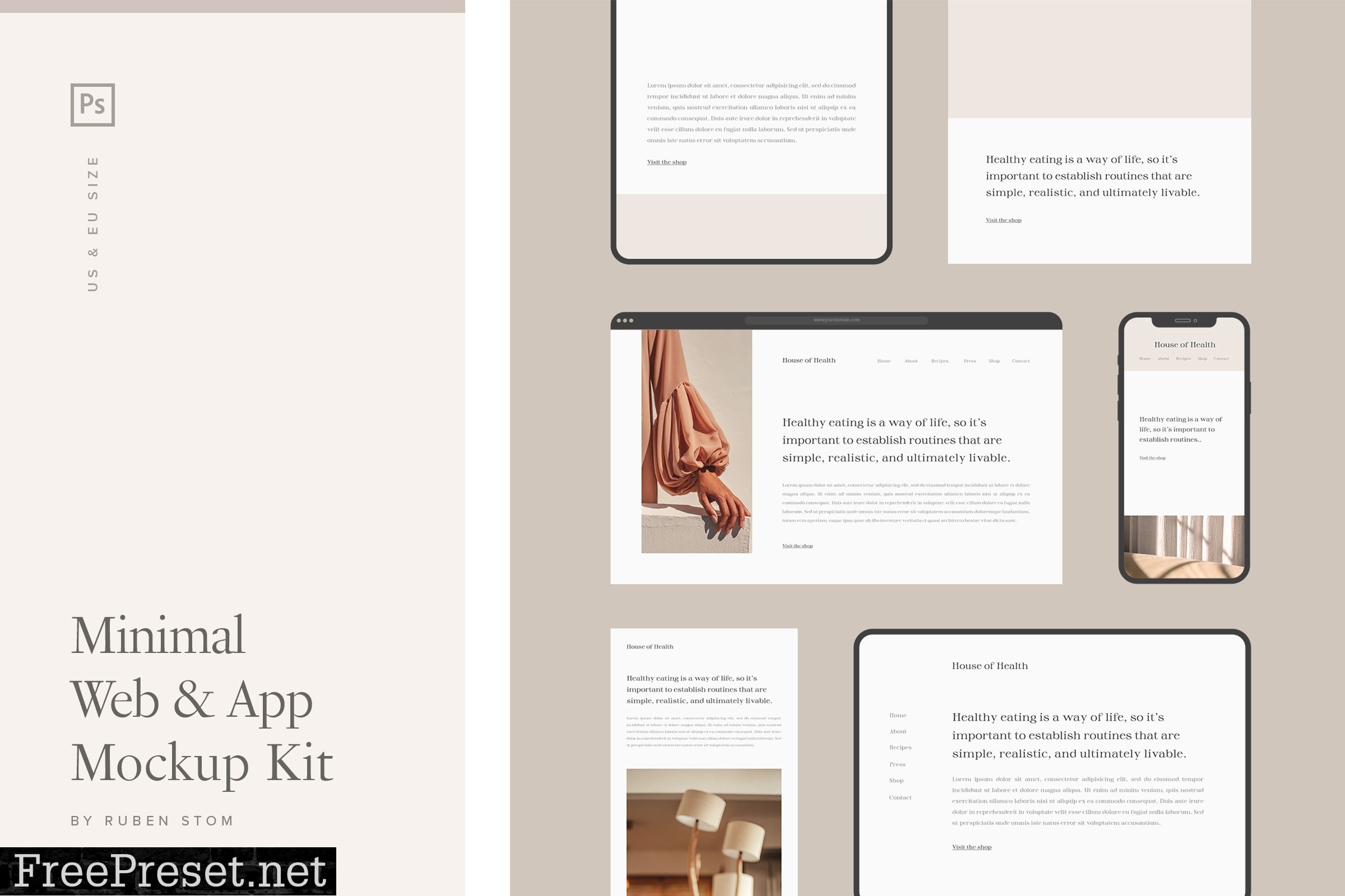 Minimal Web & App Mockup Kit 6533809