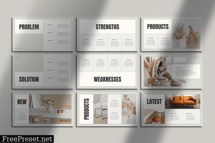 Minimalist Home Decor Presentation for PowerPoint 4H5TPMB