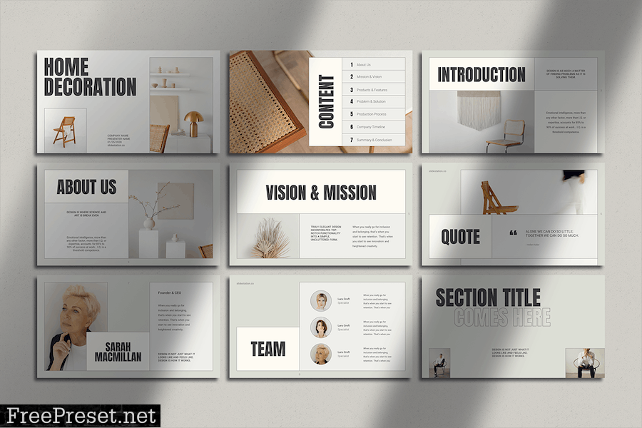 Minimalist Home Decor Presentation for PowerPoint 4H5TPMB