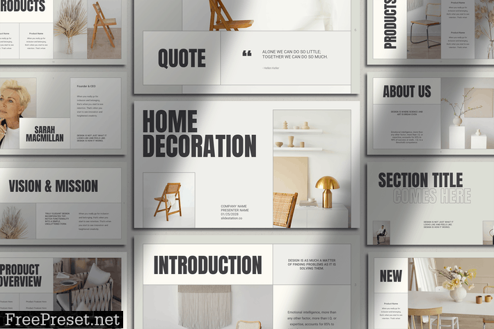 Minimalist Home Decor Presentation for PowerPoint 4H5TPMB