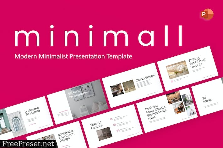 Minimall Modern Minimalist PowerPoint Template ZY2C82G