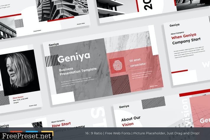 Modern Red Gray Technology Company Profile 004 EGZZL3A