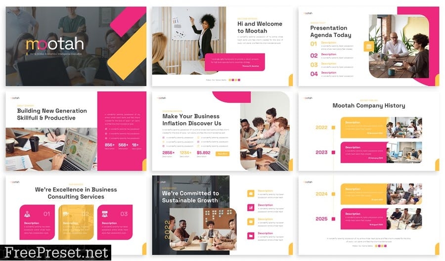 Mootah - Multipurpose Powerpoint Template FWV5U5U