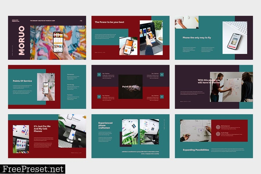 Moruo : Mobile Apps Powerpoint VMR43VM
