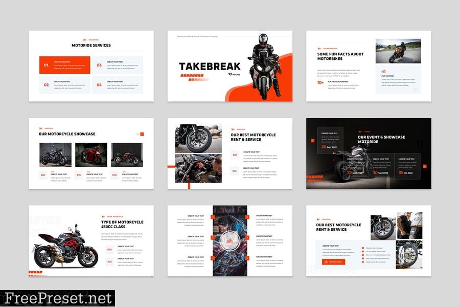 Motorcycle Rental & Service PowerPoint GEVSQVC