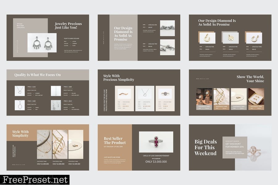 Mozela - Jewerly Catalogue Powerpoint Template LV998FN