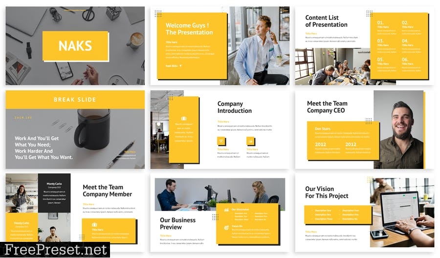 Naks - Business Powerpoint Template VD2G9FC