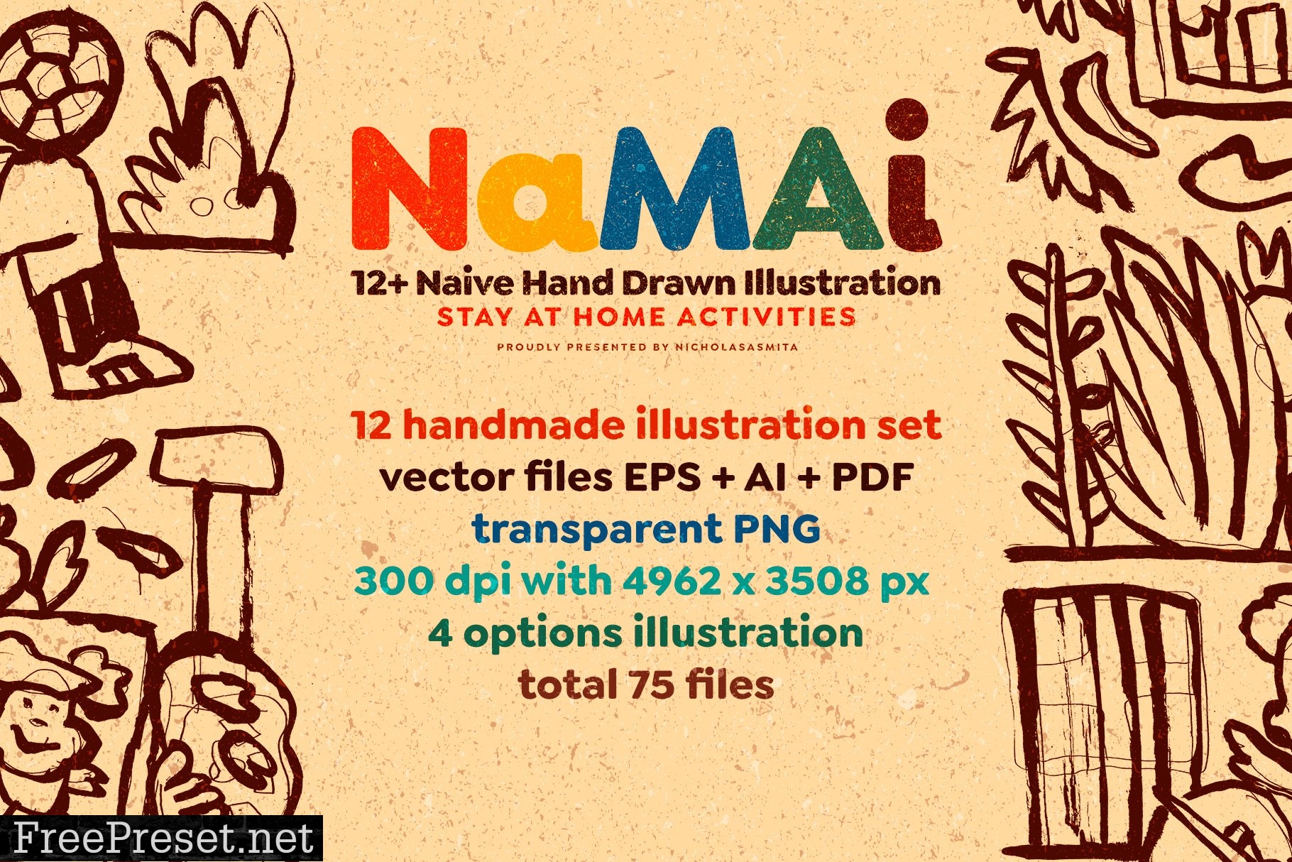 Namai: 12+ Hand Drawn Illustrations