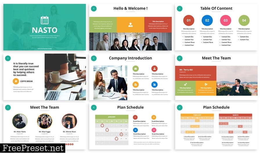 Nasto - Business Planner 2022 Powerpoint Template M96VF8E