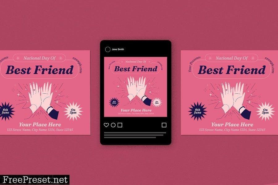 National Best Friend Day Social Media Package R6WD5MK