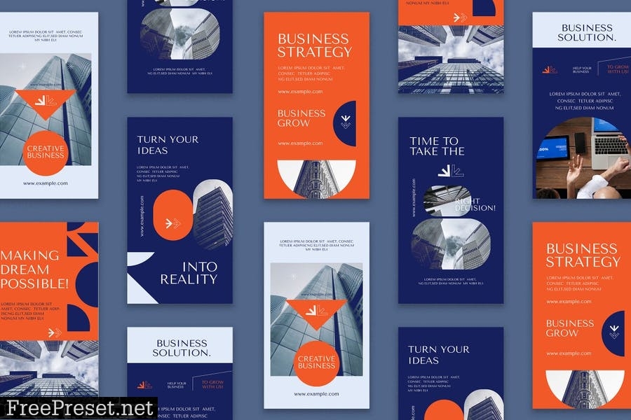 Navy Geometric Creative Business Instagram Set V8Y284A