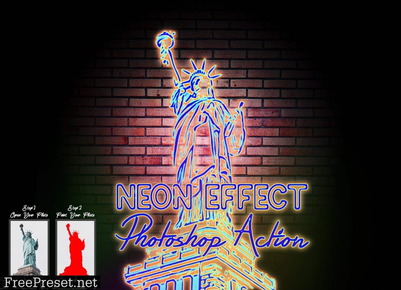 Neon Effect Photoshop Action 7440077